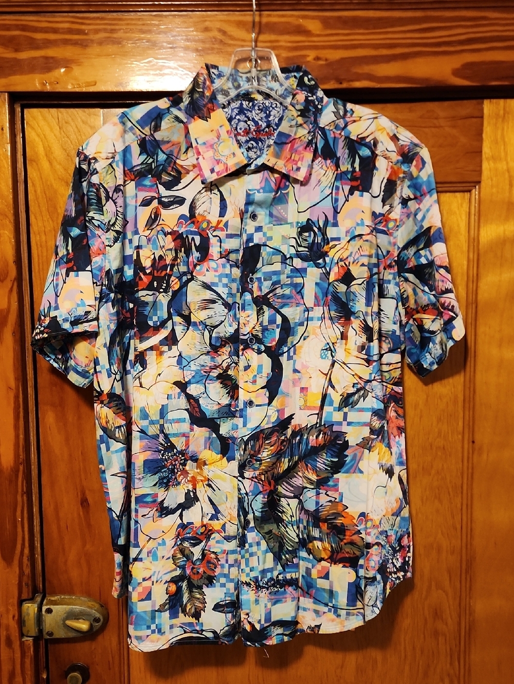 Robert Graham Multi-Color Floral Short-Sleeve Button-Down Shirt 2XL
